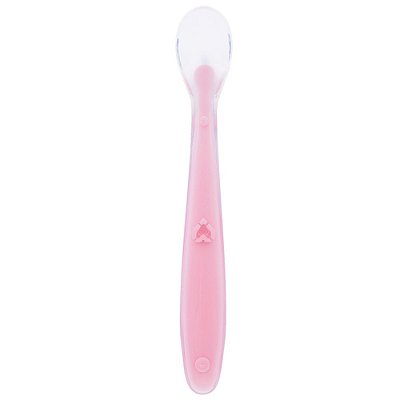 Colher de Silicone Baby - Rosa - Buba