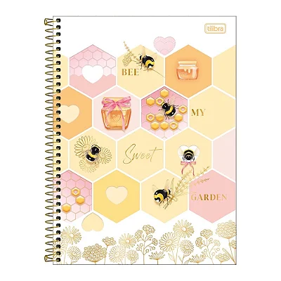 Caderno Espiral Honey Bee - Sweet Garden - 160 Folhas - Tilibra