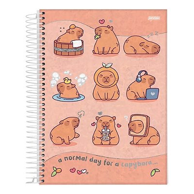 Caderno Espiral Capyvibes - Normal Day - 160 Folhas - Jandaia