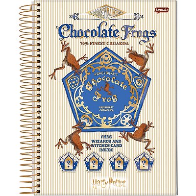 Caderno Espiral Harry Potter - Chocolate Frogs - 96 folhas - Jandaia