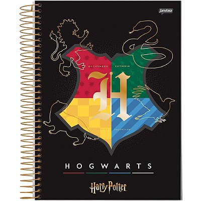 Caderno Espiral Harry Potter - Brasão Hogwarts - 96 folhas - Jandaia