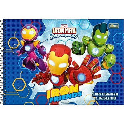 Caderno de Cartografia e Desenho Iron Man - 80 Folhas - Tilibra