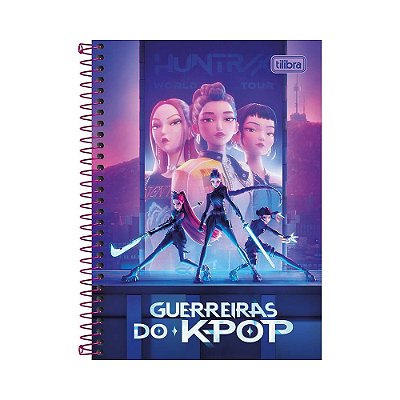Caderno Espiral 1/4 Guerreiras do K-Pop - Huntrix - 80 Folhas - Tilibra