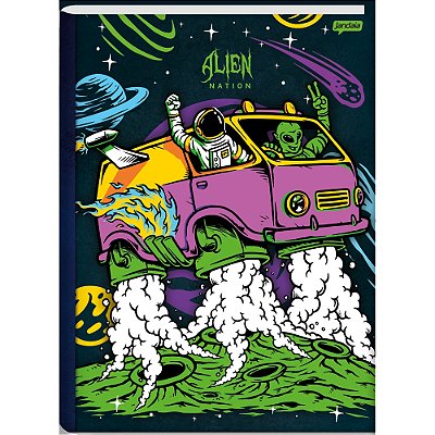 Caderno Brochura Alien Nation - Nave - 80 Folhas - Jandaia