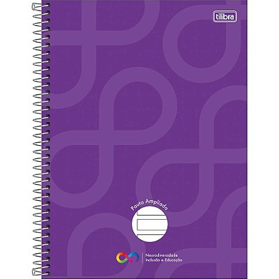 Caderno Pauta Ampliada Neurodiversidade 80 Folhas - Roxo - Tilibra