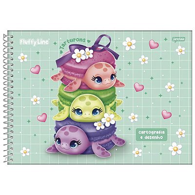 Caderno de Cartografia Fluffy - 80 Folhas - Jandaia