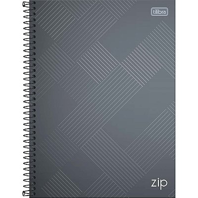 Caderno Espiral Zip - Cinza - 10 Matérias - Tilibra