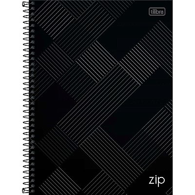 Caderno Espiral Zip - Preto Quadriculado - 10 Matérias - Tilibra