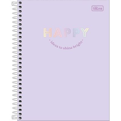 Caderno Espiral Happy - Lilás - 80 Folhas - Tilibra