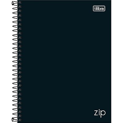 Caderno Espiral Zip - Preto Liso - 80 Folhas - Tilibra