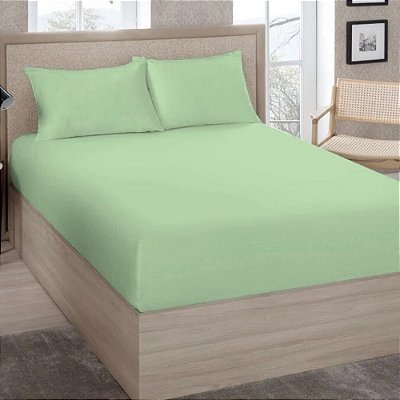 Lençol com Elástico Premium Linea 180 Fios - Solteiro - Verde - Estamparia