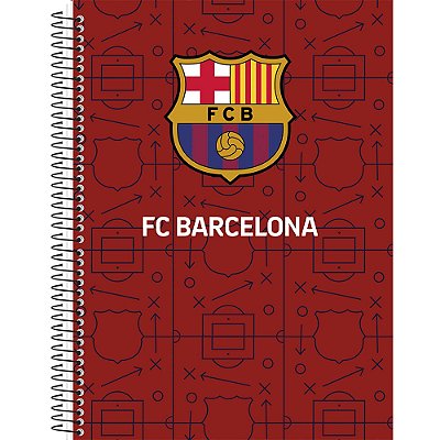 Caderno Espiral Barcelona - FC Barcelona Vermelho - 80 Folhas - Animativa