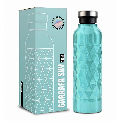 Garrafa Térmica Sky Perolada - Azul Tiffany - 750ml - Brasfoot