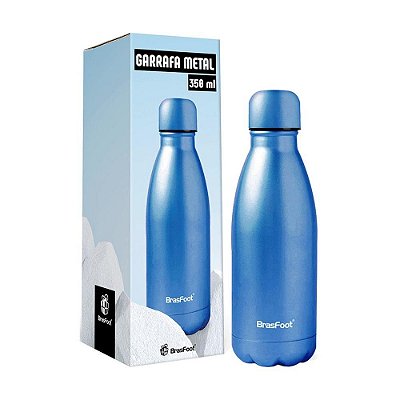 Garrafa Térmica Metal Neo - Azul Acetinado - 500ml - Brasfoot
