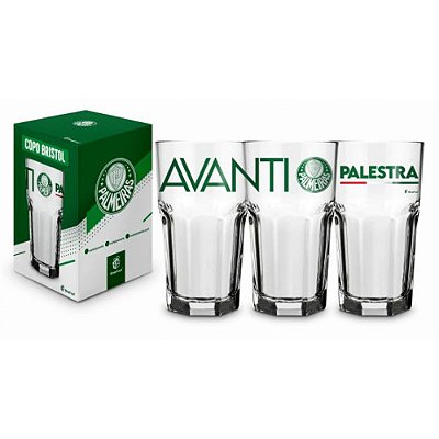 Copo de Vidro Bristol Palmeiras - 520ml - Brasfoot