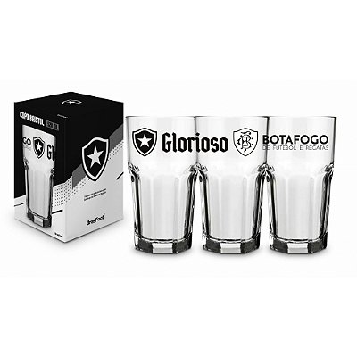 Copo de Vidro Bristol Botafogo - 520ml - Brasfoot