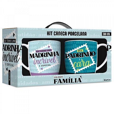 Jogo de Canecas Padrinhos Incríveis - 2 Peças - Brasfoot
