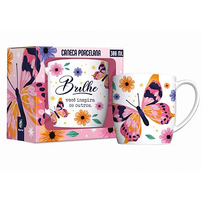 Caneca de Porcelana - Brilhe - 300ml - Brasfoot