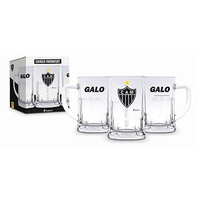 Caneca Chopp de Vidro Atlético Mineiro - 565ml - Brasfoot