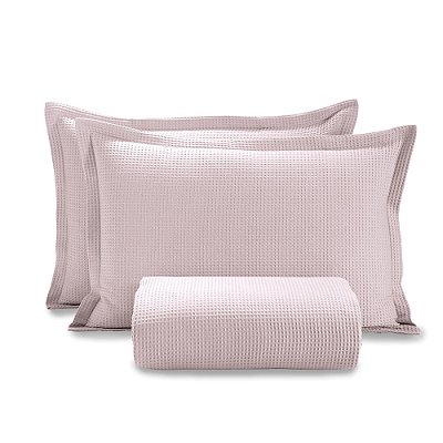 Kit Colcha Piquet Solteiro - Rosa Bebê - Döhler