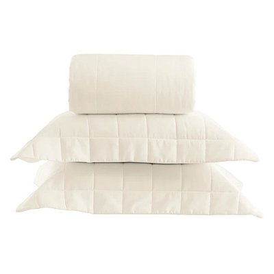 Jogo de Colcha Satinee Square Queen 300 Fios - Off-White - Kacyumara