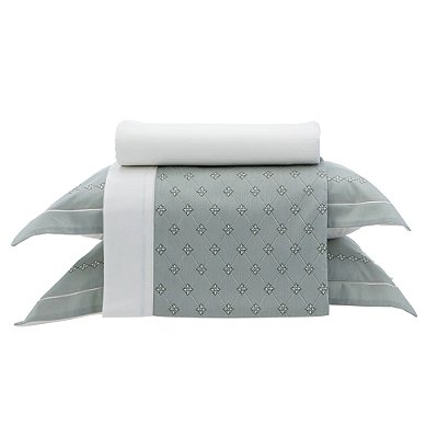 Jogo de Cama Lazio Acentinado 300 Fios - Queen - Tiene - Kacyumara