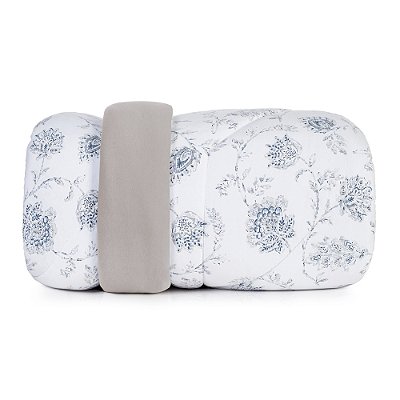 Edredom Dupla Face Malha Fio Penteado Solteiro - Celeste - Altenburg