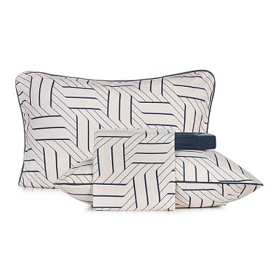 Jogo de Cama Malha Fio Penteado Com Viés Casal - Zigue - Altenburg