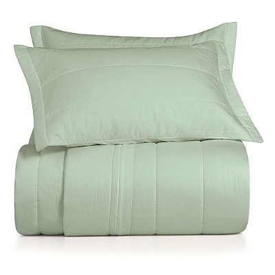 Jogo de Colcha Algodão Lux King - Verde Claro - 200 Fios - Altenburg