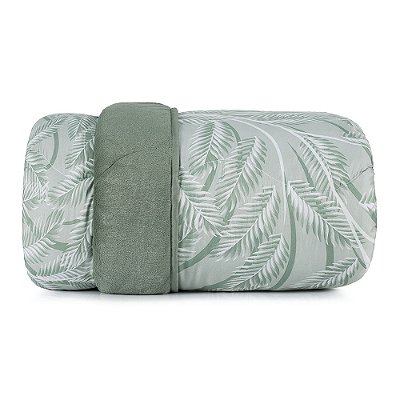 Edredom Blend Confort Plush Dupla Face Casal - Folhagens - Altenburg