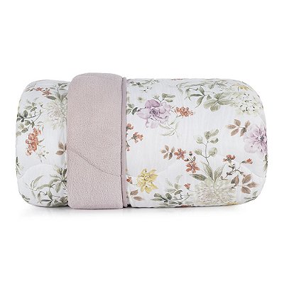 Edredom Blend Confort Plush Dupla Face Solteiro - Floral - Altenburg