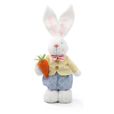 Coelho Decorativo em Tecido Páscoa - Coelho Cenoura - 45cm - Cromus