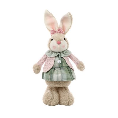Coelho Decorativo em Pé de Tecido Páscoa - Coelha - 40cm - Cromus