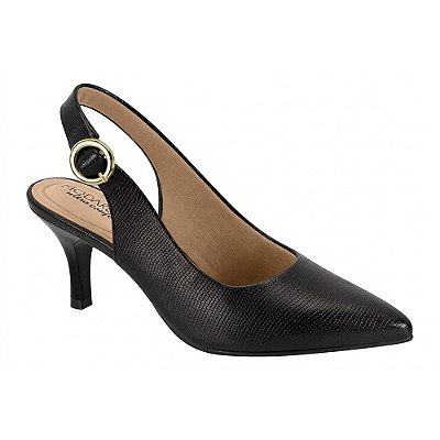 Scarpin Slingback Feminino Croco - Preto - Modare Ultraconforto