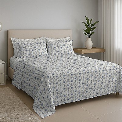 Jogo de Cama Premium Linea Solteiro - Náutico - 180 Fios - Estamparia