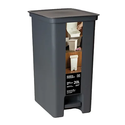 Lixeira com Pedal Fly - Chumbo - 20L - Paramount