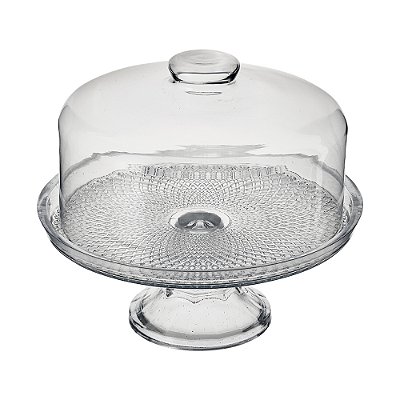 Queijeira de Vidro com Pé e Tampa Natural - Vitazza