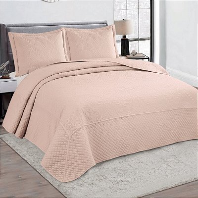 Jogo de Colcha Marseille Casal - Rose - Rozac