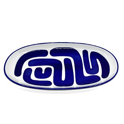 Travessa Oval Rasa de Cerâmica Doce Primavera 30cm - BTC Home Decor