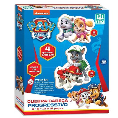 Quebra Cabeça Progressivo Patrulha Canina - 4 modelos - Nig Brinquedos