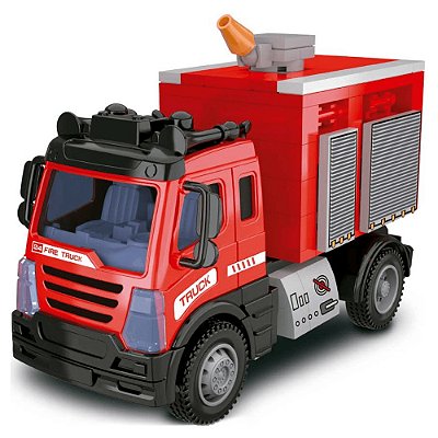 Blocos de Montar Carro de Controle Remoto Bombeiro - DM Toys