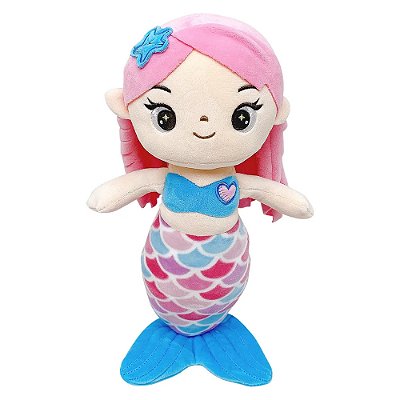 Boneca de Pélúcia Sereia Rosa 40cm - CAA Toys