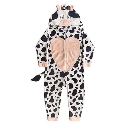 Macacão Kigurumi Infantil Manga Longa - Vaquinha - Fakini