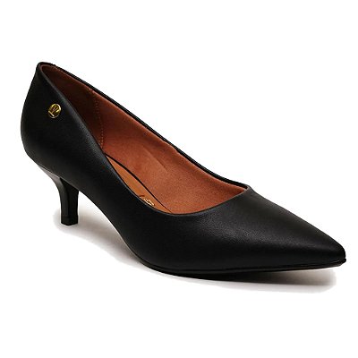 Scarpin Feminino Salto Baixo Pelica - Preto - Vizzano