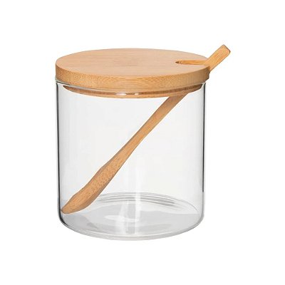 Pote de Vidro com Colher e Tampa Ecokitchen - 320ml - Mimo Style