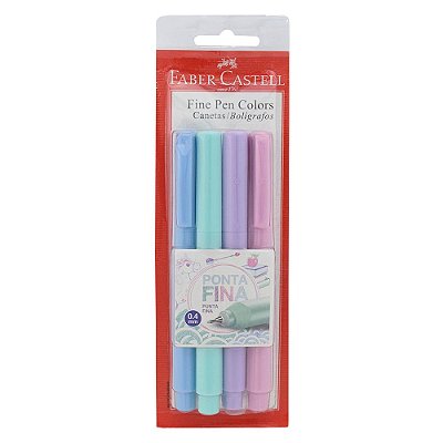 Canetas Fine Pen Color - 4 Cores - Faber Castell