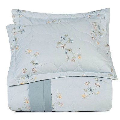 Jogo de Colcha Algodão Lux Queen - Peônia - 200 Fios - Altenburg