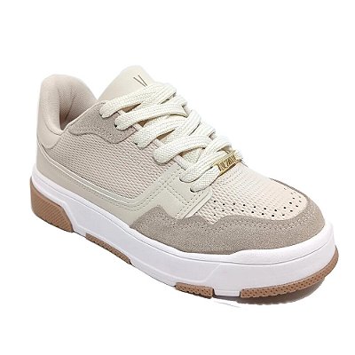 Tênis Feminino Plataforma Paris Branco/Off White - Vizzano