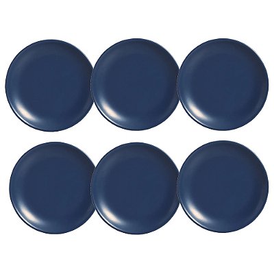 Jogo de Pratos de Sobremesa Coup Navy - 21cm - 6 Peças - Alleanza