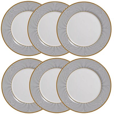 Jogo de Pratos Rasos Ritz Preto - 29cm - 6 Peças - Alleanza